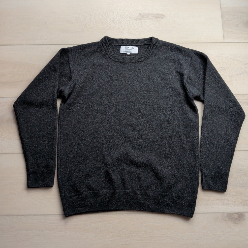 Kerry Woollen Mills Sweater Mens M Merino Wool Cashmere Charcoal Made in Ireland